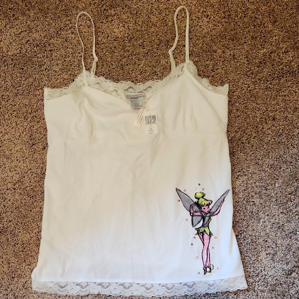 NWT Disney White Camisole with Tinkerbell Graphic